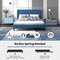 Costway Queen Size Upholstered Platform Bed with Button Tufted Wingback Headboard Blue/Grey